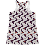 Purple Halloween Witch Hat Pattern Print Women's Racerback Tank Top