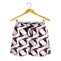 Purple Halloween Witch Hat Pattern Print Women's Shorts
