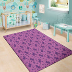 Purple Halloween Witch Pattern Print Area Rug