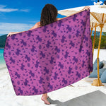 Purple Halloween Witch Pattern Print Beach Sarong Wrap
