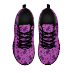 Purple Halloween Witch Pattern Print Black Sneakers