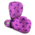 Purple Halloween Witch Pattern Print Boxing Gloves