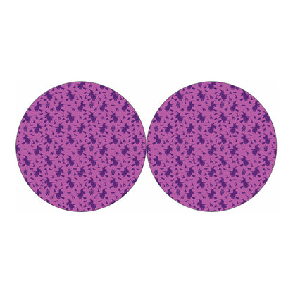 Purple Halloween Witch Pattern Print Car Coasters