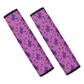 Purple Halloween Witch Pattern Print Car Seat Belt Covers
