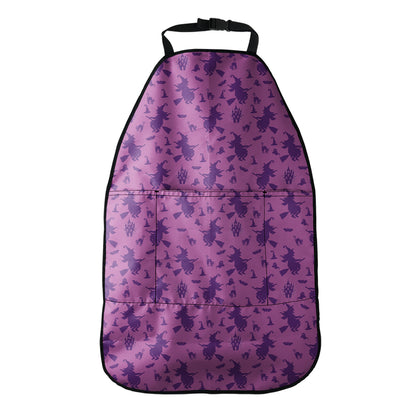 Purple Halloween Witch Pattern Print Car Seat Organizers