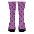 Purple Halloween Witch Pattern Print Crew Socks