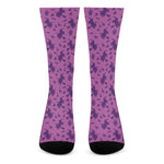 Purple Halloween Witch Pattern Print Crew Socks