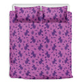 Purple Halloween Witch Pattern Print Duvet Cover Bedding Set