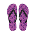 Purple Halloween Witch Pattern Print Flip Flops