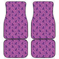 Purple Halloween Witch Pattern Print Front and Back Car Floor Mats