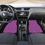 Purple Halloween Witch Pattern Print Front and Back Car Floor Mats