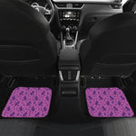 Purple Halloween Witch Pattern Print Front and Back Car Floor Mats