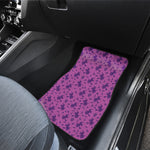Purple Halloween Witch Pattern Print Front and Back Car Floor Mats