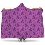 Purple Halloween Witch Pattern Print Hooded Blanket