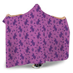 Purple Halloween Witch Pattern Print Hooded Blanket