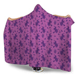 Purple Halloween Witch Pattern Print Hooded Blanket