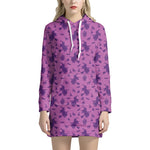 Purple Halloween Witch Pattern Print Hoodie Dress