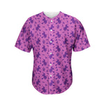 Purple Halloween Witch Pattern Print Men's Baseball Jersey