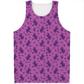 Purple Halloween Witch Pattern Print Men's Tank Top