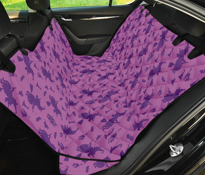 Purple Halloween Witch Pattern Print Pet Car Back Seat Cover