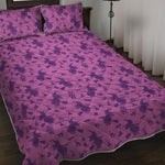 Purple Halloween Witch Pattern Print Quilt Bed Set