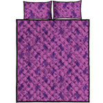 Purple Halloween Witch Pattern Print Quilt Bed Set
