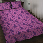Purple Halloween Witch Pattern Print Quilt Bed Set