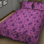 Purple Halloween Witch Pattern Print Quilt Bed Set