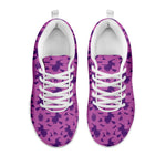 Purple Halloween Witch Pattern Print White Sneakers