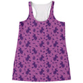 Purple Halloween Witch Pattern Print Women's Racerback Tank Top