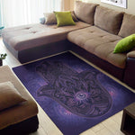 Purple Hamsa Hand Print Area Rug