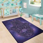 Purple Hamsa Hand Print Area Rug