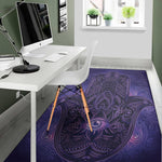 Purple Hamsa Hand Print Area Rug