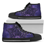 Purple Hamsa Hand Print Black High Top Shoes