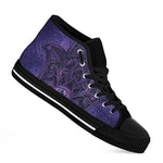 Purple Hamsa Hand Print Black High Top Shoes