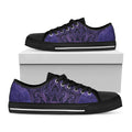 Purple Hamsa Hand Print Black Low Top Sneakers