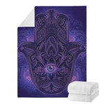 Purple Hamsa Hand Print Blanket