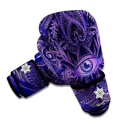 Purple Hamsa Hand Print Boxing Gloves