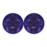 Purple Hamsa Hand Print Car Coasters