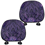 Purple Hamsa Hand Print Car Headrest Covers