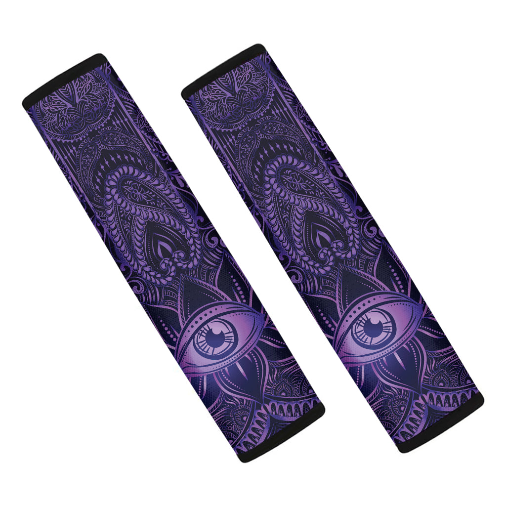 Purple Hamsa Hand Print Car Seat Belt Covers