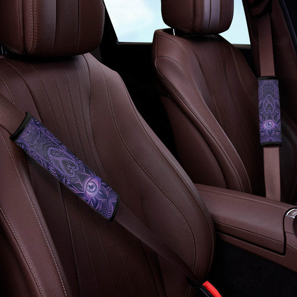 Purple Hamsa Hand Print Car Seat Belt Covers