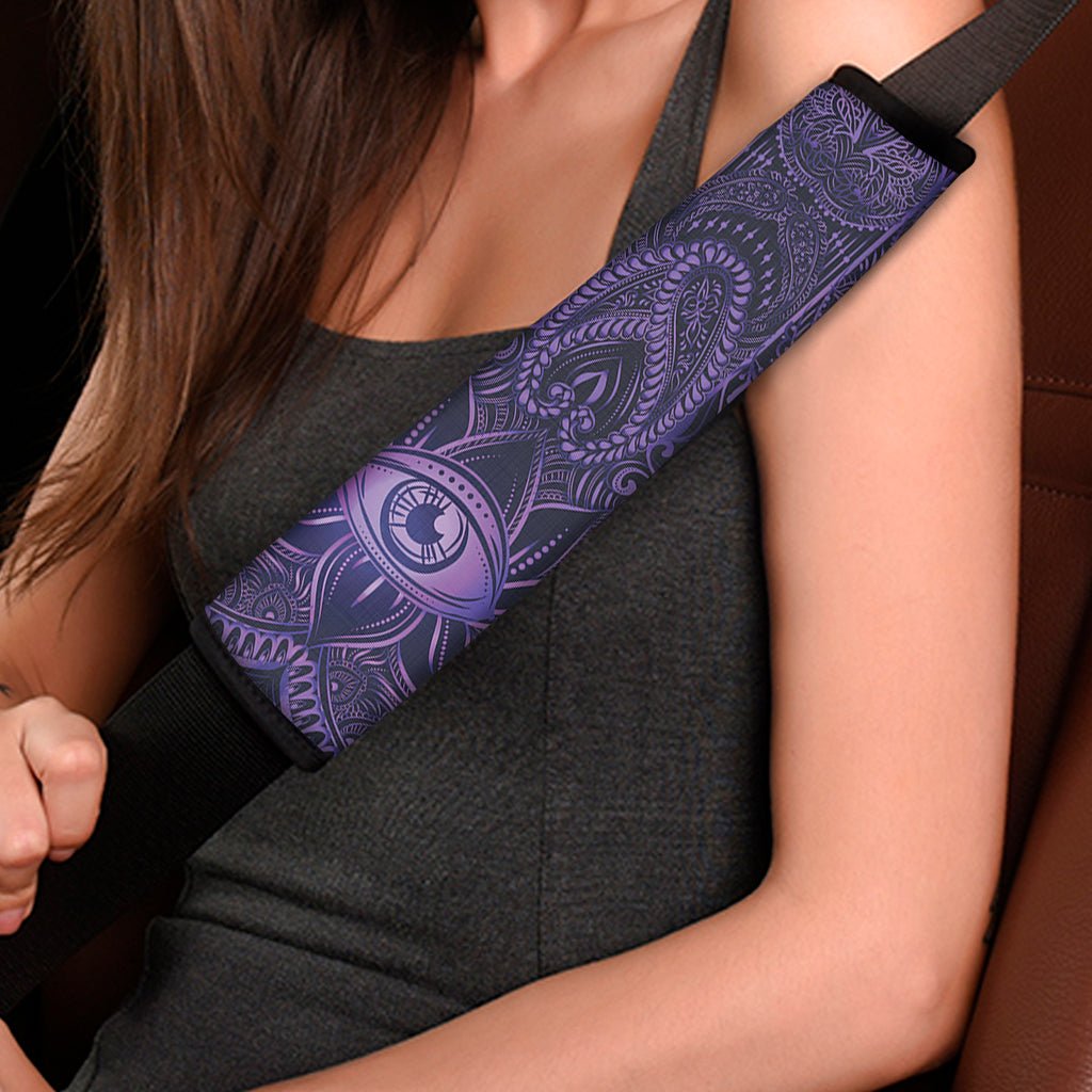 Purple Hamsa Hand Print Car Seat Belt Covers