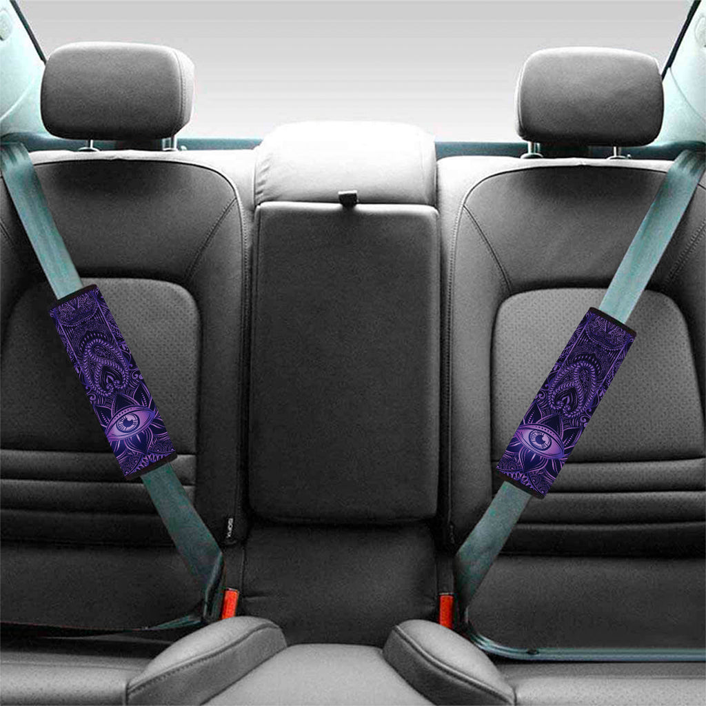 Purple Hamsa Hand Print Car Seat Belt Covers
