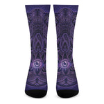 Purple Hamsa Hand Print Crew Socks