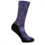 Purple Hamsa Hand Print Crew Socks