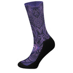 Purple Hamsa Hand Print Crew Socks