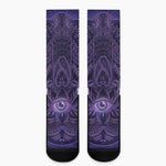 Purple Hamsa Hand Print Crew Socks