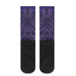 Purple Hamsa Hand Print Crew Socks