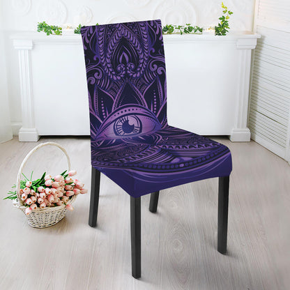 Purple Hamsa Hand Print Dining Chair Slipcover